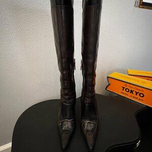 Pollini Knee High Stiletto Boots - Euro 39.5